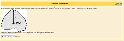 Solved Irregularly Shaped Mass An Irregular Shaped Object Of