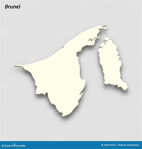 3d Isometric Map Of Brunei Isolated With Shadow Stock Vector