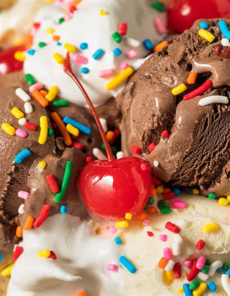 Ice Cream Sundae With Sprinkles And Toppings