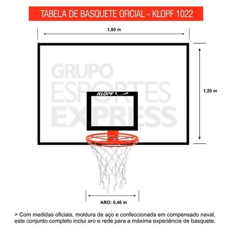 Tabela De Basquete Oficial Compensado Naval Par Klopf