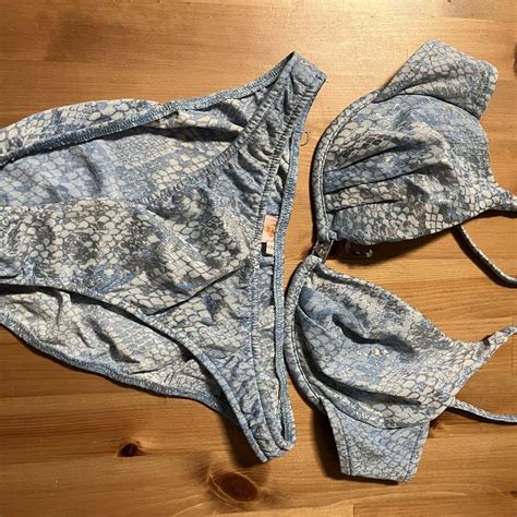Vintage Baby Blue And Metallic Venus Bikini Venus Depop