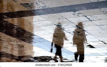 Blurry Reflection Shadow Silhouette People Walking Stock Photo Edit