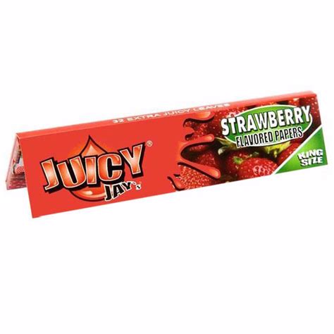 JUICY JAY'S KING SIZE STRAWBERRY FLAVORED ROLLING PAPERS | Rolling Ace