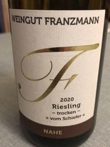 Weingut Franzmann Vom Schiefer Riesling Trocken Vivino US