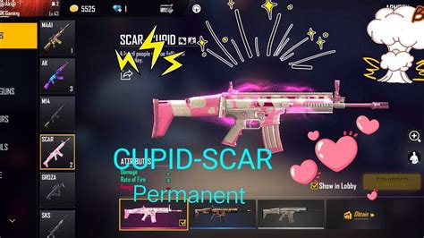 Showing My New Collection With CUPID SCAR Permanent Garena Free Fire