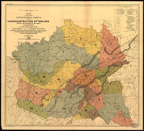 Map of the former territorial limits of the Cherokee "Nation of ...