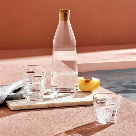 Jarra de agua transparente con tapón de corcho Rhythm Nude Glass