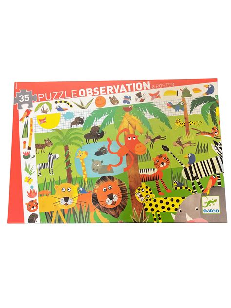 Djeco Casse T Te Observation Pcs Jungle Poster Cadeaux Chez Guy