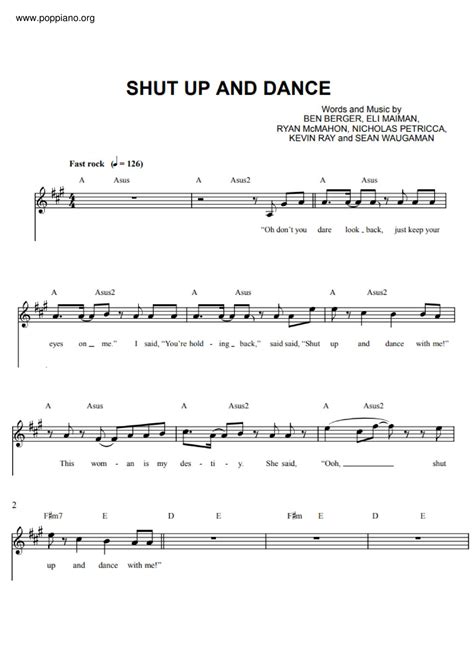 Walk The Moon Shut Up And Dance Sheet Music Pdf Free Score Download ★