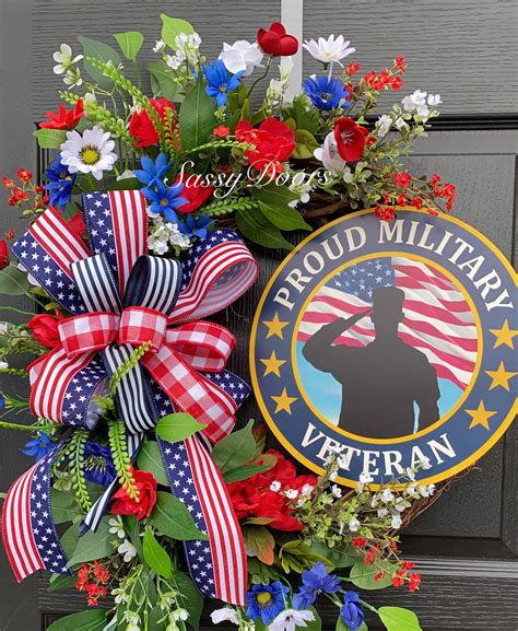 Military Veterans Wreath, Patriotic Wreath, Memorial Day Wreath ...