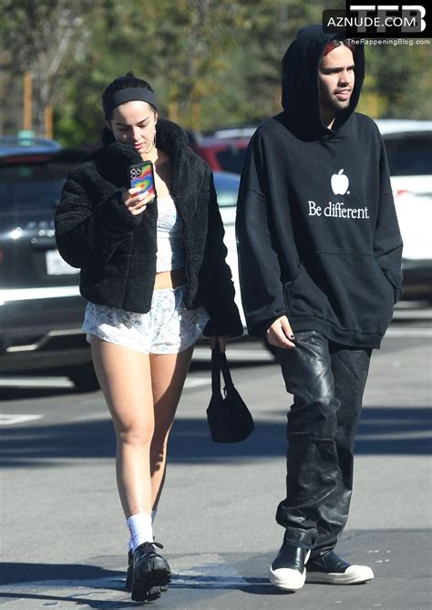 Addison Rae Sexy Seen Showing Off Her White Laced Lingerie After Lunch With Omer Fedi In Los