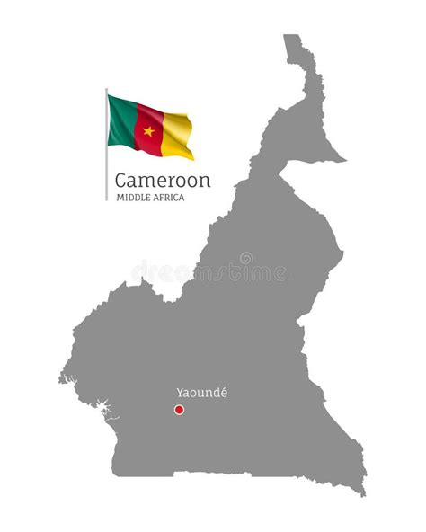 Silhouette Van Cameroon Landkaart Vector Illustratie Illustration