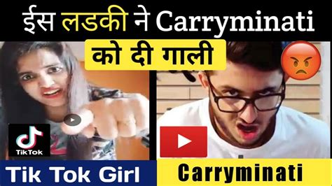 Tik Tok Girl Roast From Carryminati Soni Mishras Carryminati Tik