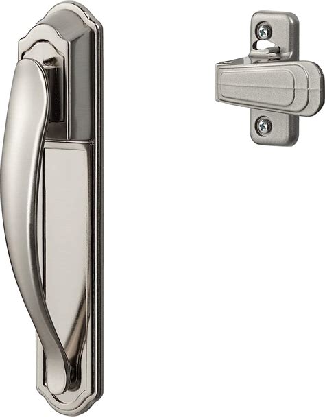 Ideal Security Dx Pull Handle Set For Storm And Screen Doors With Back Plate Satin Silver