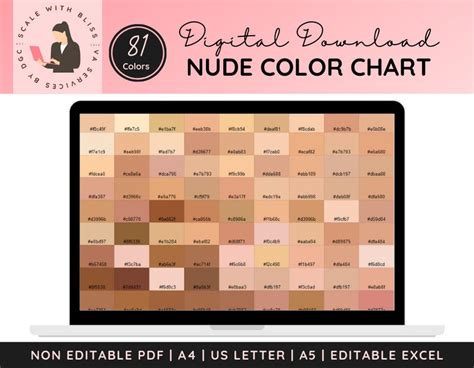 Nude Color Chart Skin Tone Color Chart Designer Color Chart Color Chart Color
