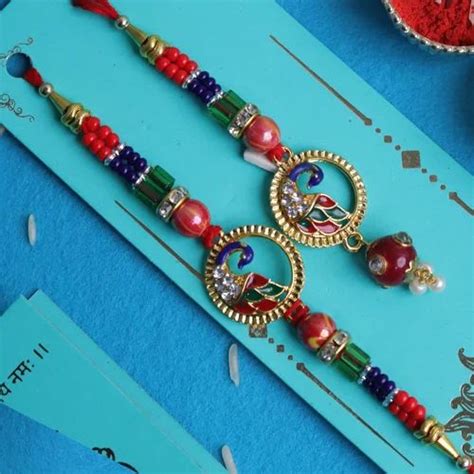 Rbbb Fancy Rakhis Peacock Multicolor Bead Rakhi At Rs Piece In