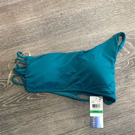 Isabella Rose Swim Isabella Rose One Shoulder Green Bikini Top Swimsuit Separates Large New