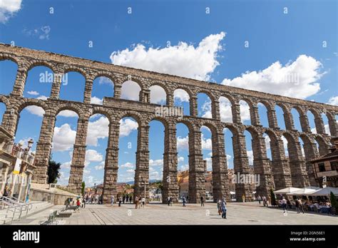 Segovia Spain The Acueducto De Segovia A Roman Aqueduct Or Water