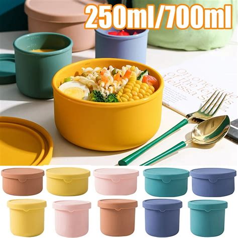 Vnanda Seal Tight Glass Lunch Bowl Container With Lid Charcoal Leak And Spill Proof Soup And Stew