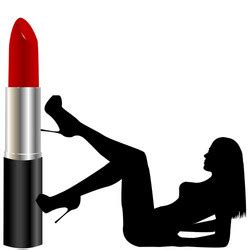 Sexy Naked Woman Silhouette With Red Shoes Vector Image