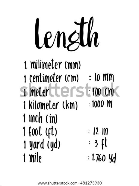 length hand written formula length sketchy stock vector royalty