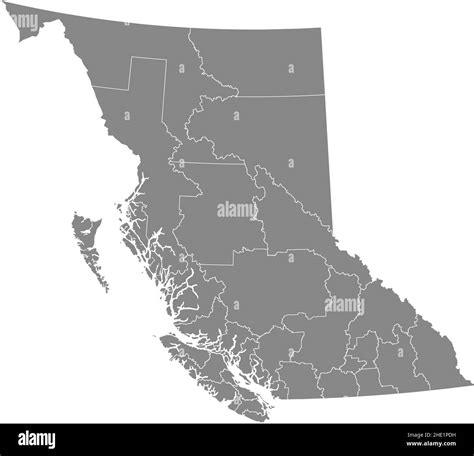 Gray Flat Blank Vector Administrative Map Of Canadian Province Of