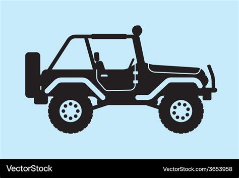 Jeep silhouette Royalty Free Vector Image - VectorStock