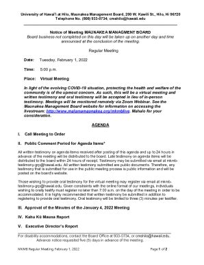 Fillable Online Hilo Hawaii University Of Hawai I At Hilo Maunakea