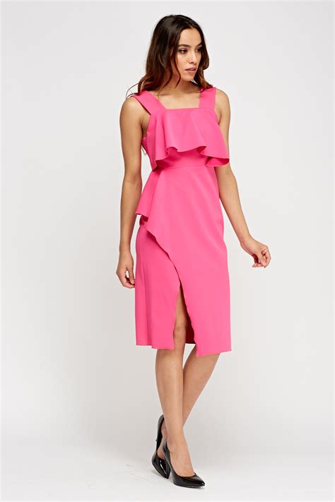 Hot Pink Midi Dress Betatews