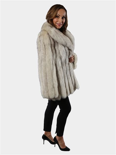 Blue Fox Fur Jacket Women S Small Estate Furs