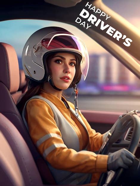 Driver Day Background Premium Ai Generated Psd