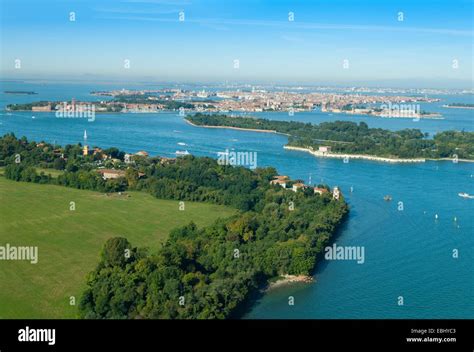 Aerial View Of Venice Lagoon Viewed From San Nicolo Lido Island Italy