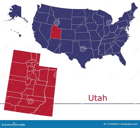 Utah Counties Map Royalty-Free Stock Image | CartoonDealer.com #174550804