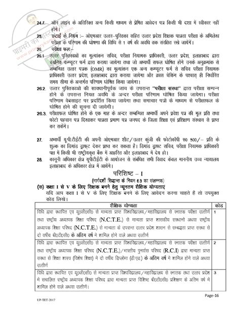 Uptet 2017 उत्तर प्रदेश शिक्षक पात्रता परीक्षा के संबंध में मार्गदर्शी