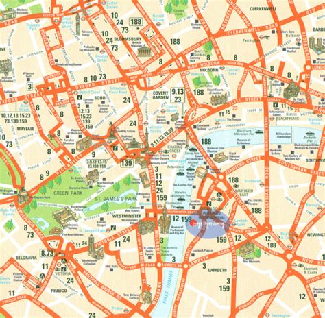 Printable Tourist Map Of London Attractions Archives