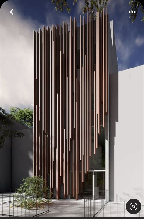 An Architectural Rendering Of A Building With Vertical Slats On The