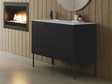 Regolo Floor Standing Chipboard Vanity Unit With Integrated Washbasin