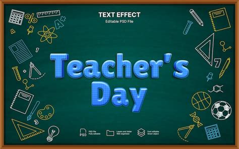 Premium Psd Teachers Day Text Effect