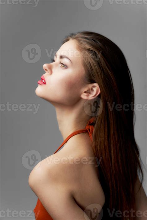 Woman Looking Up Naked Shoulders Glamor Cosmetics Luxury 22074003 Stock