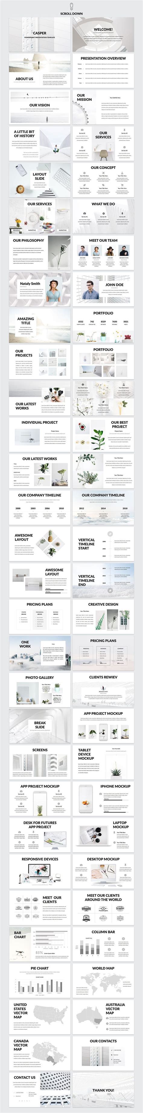 Casper - Powerpoint Template | Powerpoint templates, Powerpoint ...