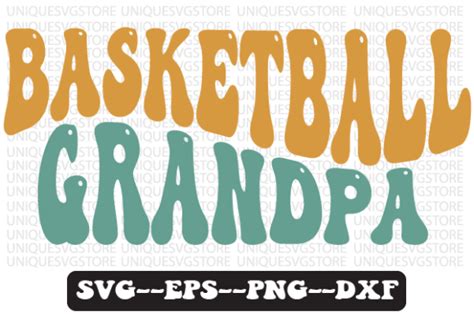 Basketball Grandpa Retro Wavy Svg Design Graphic By Uniquesvgstore