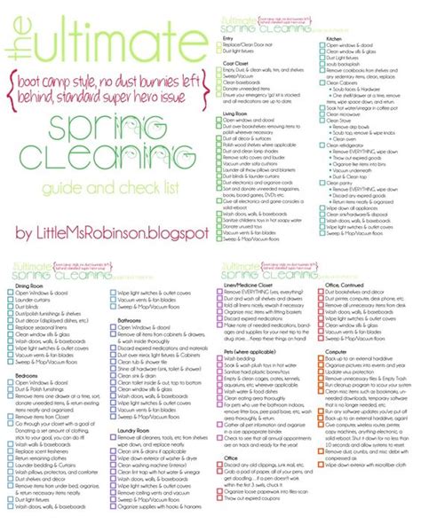 Free Spring Cleaning Checklist Printable Moms