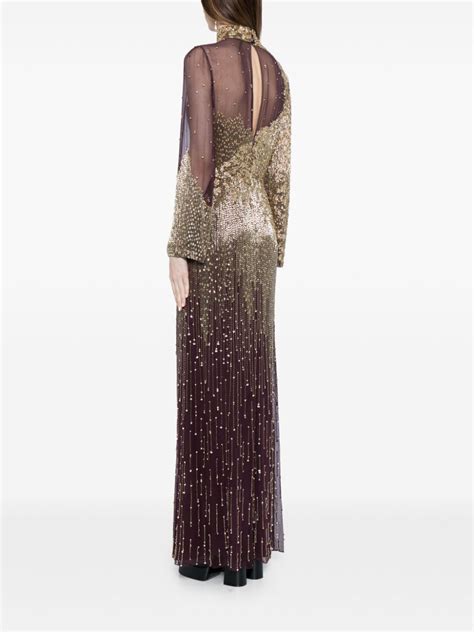 Jenny Packham Starman Sequin Embellished Gown Purple FARFETCH UK