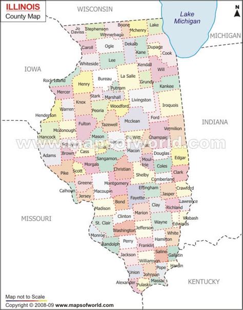 Illinois County Map USA