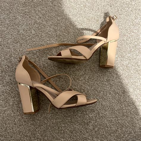 New Look Nude Ankle Strap Sandals Size Depop