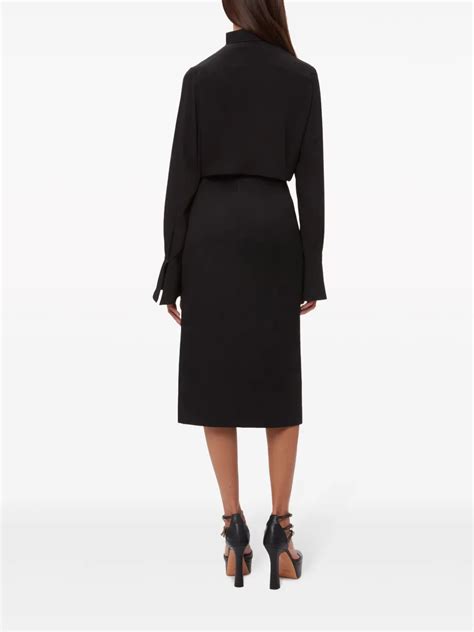 Nina Ricci Pussy Bow Silk Shirt Black FARFETCH UK