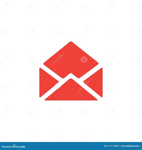 Abrir Cone Vermelho De Email Em Plano De Fundo Branco Ilustra O