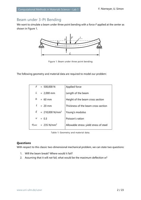 Exercise Three Point Bending Using Ansys Workbench Pdf