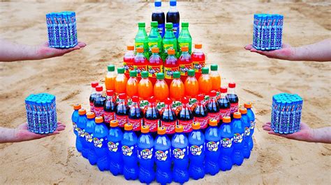 Volcano Of Coca Cola Different Fanta Mirinda Sprite Pepsi And