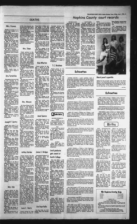 The Hopkins County Echo (Sulphur Springs, Tex.), Vol. 109, No. 22, Ed ...